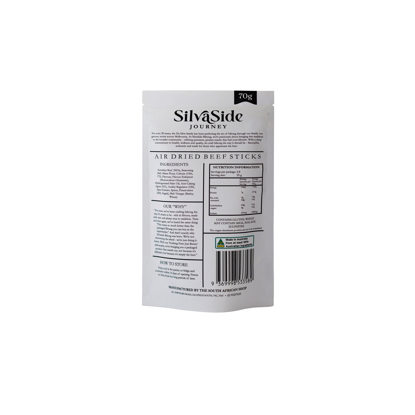 Grass-Fed Beef Biltong Sticks - Chilli or Traditional